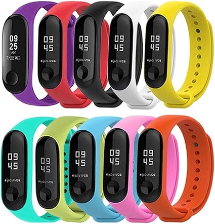 BRone Pulsera para Xiaomi Mi Band 3 / Mi Band 4, Coloridos Impermeable Reemplazo Correas Reloj Silicona Correa para Xiaomi Mi Band 3 Pulsera Silicona ...