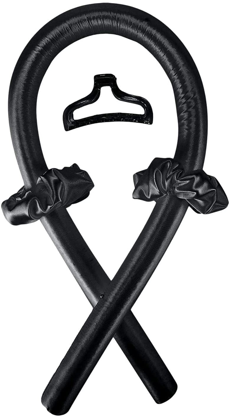 H.H Pro Heatless Hair Curler Set, Black Satin, 4 Pieces