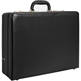 LOCKCURX Expandable Briefcase Men PU Leather Business Bag | Briefcase with Multi File Organizer, 16 Inch Laptop Briefcase, Professional Attache Case for Work, Office &amp; Travel