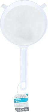 KitchenCraft Plastic Sieve 18cm Large with Heat Resistant Nylon Mesh White view 4