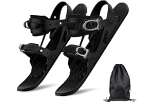 SANPYL Mini Ski Skates for Snow, Short Mini Skating Ski Shoes Size Short Snowskates Snowblades Skiboards, Portable Ice Skates for Snow Winter Sports