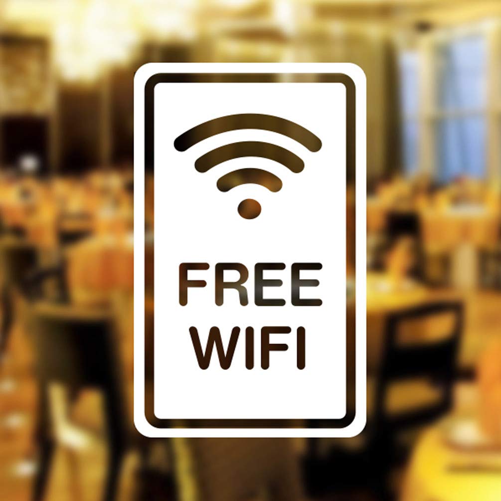 Free WIFI Window Sign Vinyl Sticker Graphics Cafe Shop Salon Bar Restaurant