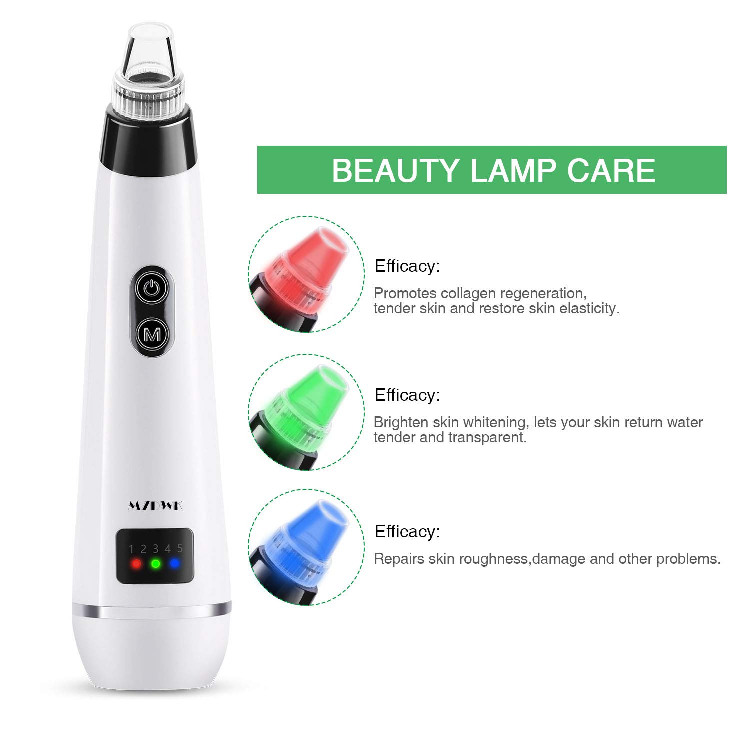 Blackhead Remover Pore Vacuum, Electric Blackhead Vacuum Suction Tool Set Skin Facial Pore Cleaner, Acne Comedo Eliminator Blackhead Extractor Device for Women\'s Skin Care with 5 Multi-Functional Probe