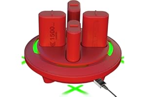 TUNROP Rechargeable Battery Packs for Xbox One/Xbox Series X|S, 4 X 1500mAh Xbox one Controller Battery Packs, Rechargeable Batteries with Charger for Xbox One/One S/One X/One,Red