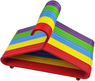 DIVCHI 40-Pack Kids Hangers Multicolour Plastic Tubular Non Slip