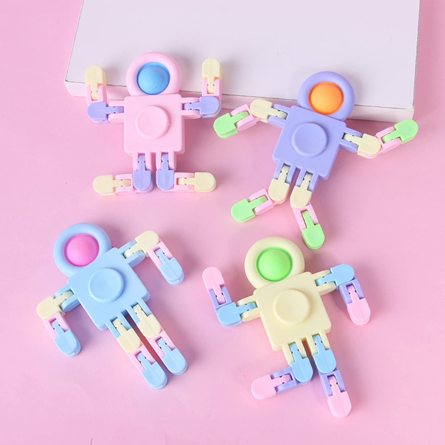 20 Pcs Funny Sensory Fidget Toys,Transformable Chain Robot Finger Toy,Stress Relief Fingertip Gyro Toys for Party Favors,Gifts,Classroom Supplies Prizes