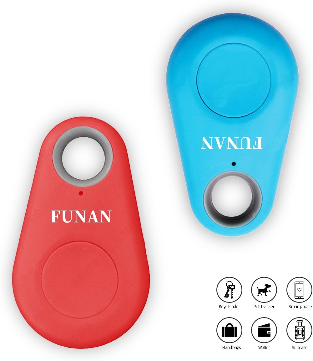 FUNAN Bluetooth Tracker Wireless Anti-lost Alarm Tag Keys Finder Remote Selfie Shutter Seeker For Bags Wallet Keys Support iOS/ iPhone/ iPod/ iPad/ Android 2pcs Random Color