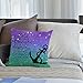HGOD DESIGNS Anchor Quotes Pillow Covers - Quotes Glitter Anchor Bible Verse Proverbs She is Clothed in Strength and Dignity Cotton Linen Square Pillow Case for Men/Women/18x18 inch Purple Blue