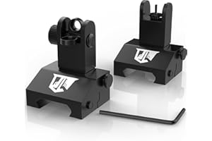 OZARK ARMAMENT Flip Up Iron Sights - BUIS Flip Up Sights Rail Mounted - Front and Rear Sight Set