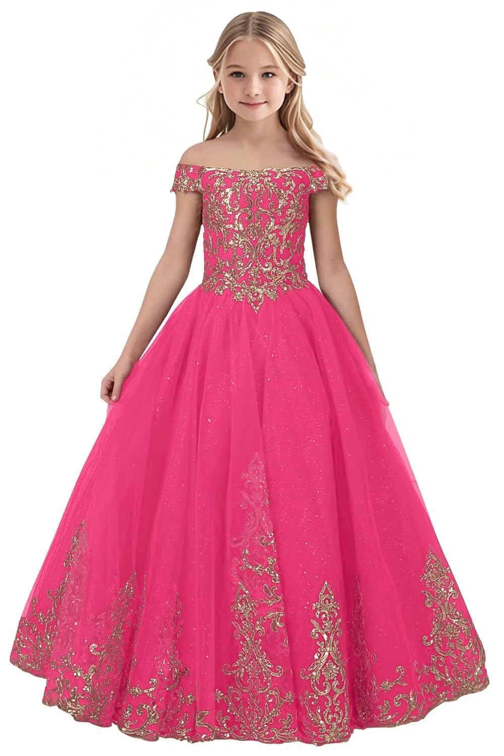 Tulle Flower Girl Dress for Wedding Sparkly