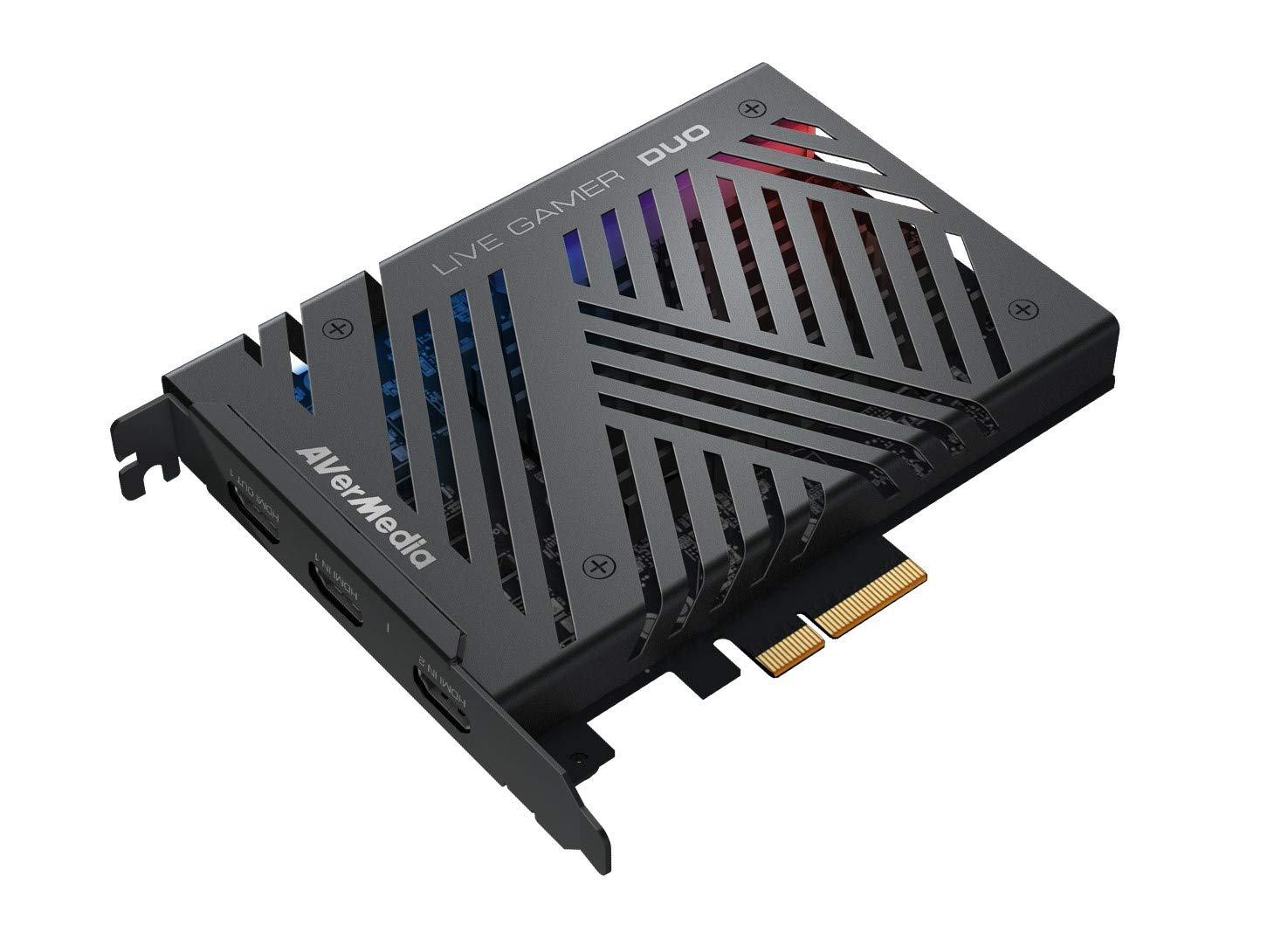AVerMedia GC570D Live Gamer DUO – PCIe Capture Card with Dual 1080p Inputs, 4K60 HDR Pass-Through, Ultra-Low Latency, Onboard Processing, OBS, Streamlabs, PS5, Xbox, Camera, Windows, PC
