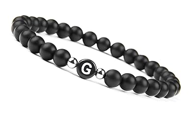 GD GOOD.designs EST. 2015 ® Partner Perlenarmband mit Buchstabe (Geschenk für Paare) Freundschaftsarmband für 2