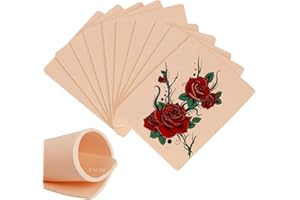 Ruicoo Tattoo Practice Skin - 10 Sheets Double Sided 3MM Soft Silicone Fake Skin 8"x 6" for Beginners and Experienced Artists