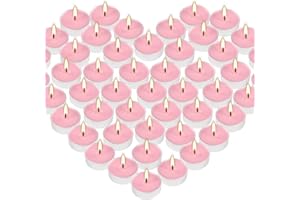 PLIADVBU 100Pcs Unscented Tealight Candles Bulk - 4 Hours Mini Votive Candles with Cotton Wicks for Home Décor, Wedding Receptions, Valentine's Day,Pink