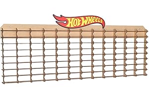 ALIVAGERO Exhibidor para 108 Carritos de juguete, con LETRERO A COLOR, compatible con carritos Hot Wheels, mod. OH2 en MDF y Letrero a color
