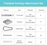 HOMPER Sun Shade Sail Fixing Kit 304 Stainless Steel Hardware Set view 4