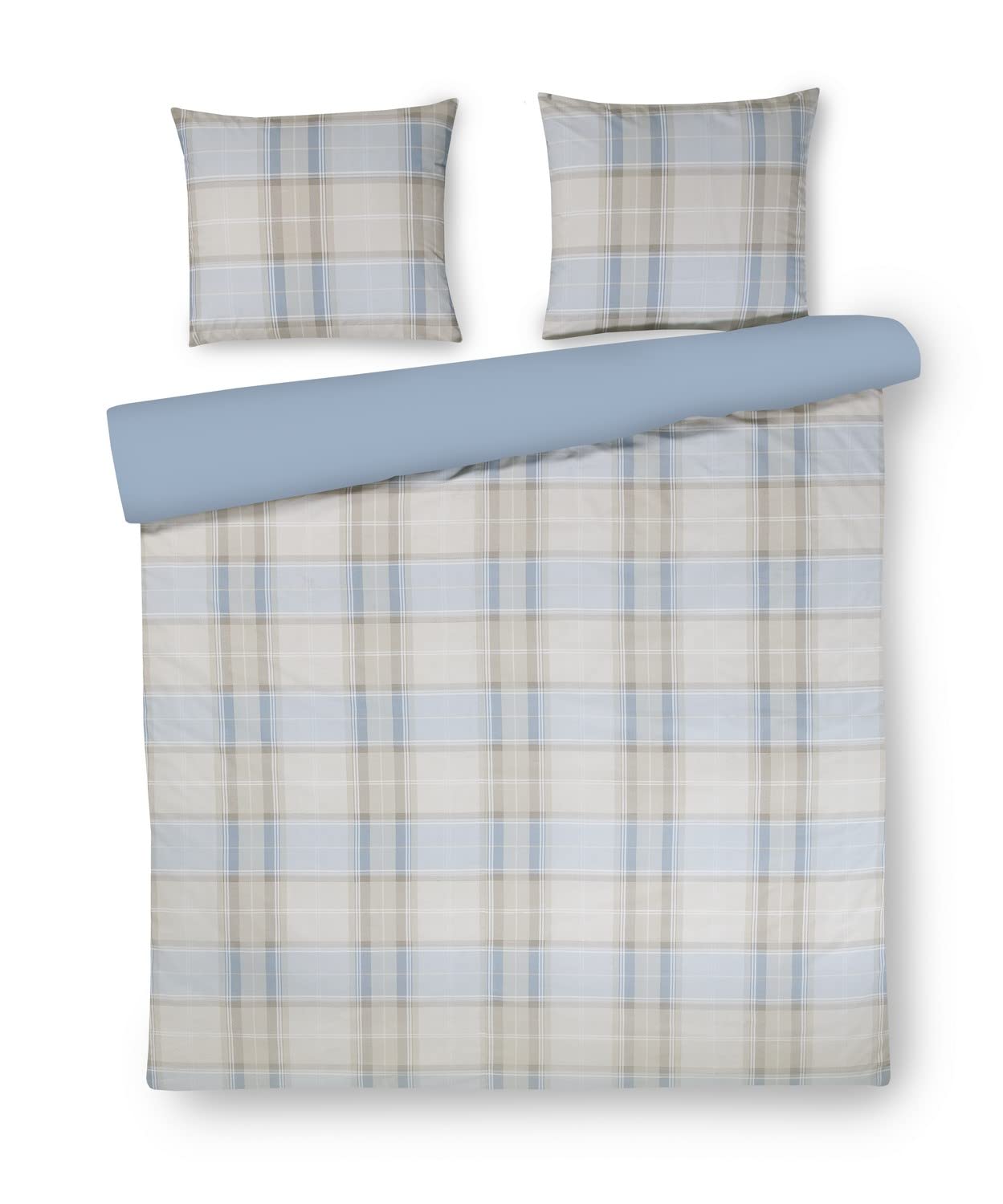 Papillon portland duvet covers blue, Cotton Satin, 200 x 200/220 cm