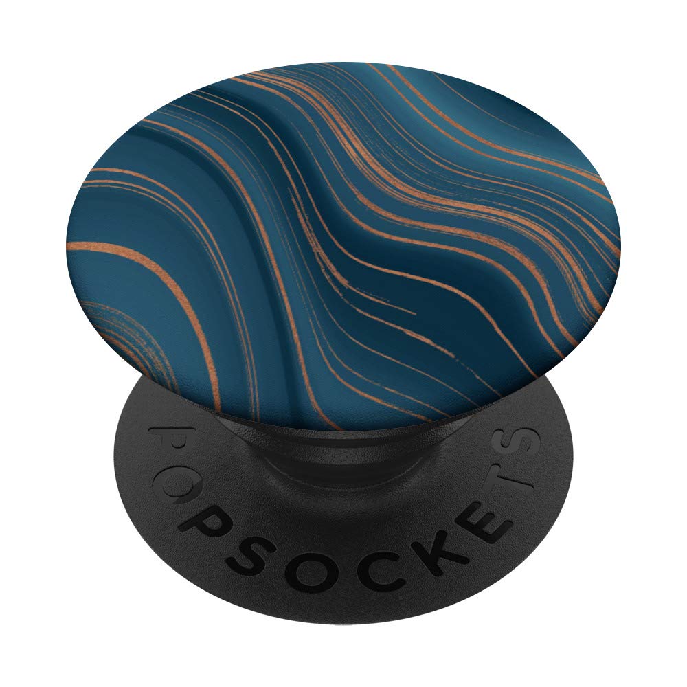 PopSockets Illustration Print Marble-Stone-Gold-Like Blue Design PopSockets PopGrip: Swappable Grip for Phones & Tablets