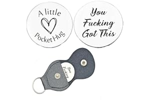 Encouragement Inspirational Gifts for Women Men Pocket Hug Token Keychain Gifts Hug Tokens Keepsake with PU Leather Key Chain