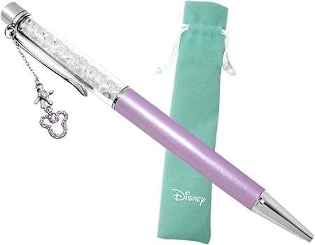 Amazon スワロフスキー ボールペン ディズニー Swarovski Disney 巾着付き ミッキー ミニー キラキラ ボールペン ディズニー クリスマス ホワイトデー 限定 チャーム付き 替え芯 可能 名入れ 不可 ラベンダーパープル 並行輸入品 油性ボールペン 文房具