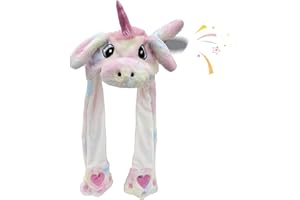 Veryrich Moving Ear Hat Plush Animal Ears Jumping up Hat Halloween Christmas Cosplay Novelty Party Cap for Adult Women Kids