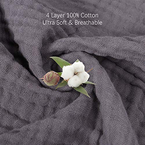 EMME 100 Cotton Muslin Blankets for Adults 4Layer Breathable Muslin