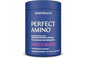 BodyHealth PerfectAmino Powder - BCAA and EAA Powder for Pre and Post Workout - Amino Acid Energy Drink for Men and Women to Support Lean Muscle and Recovery - Mixed Berry - 60 Servings