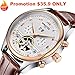 Derieter Automatic Mechanical Skeleton Imitate Tourbillon Watch Men Rose Gold Mechanical Wrist Watches
