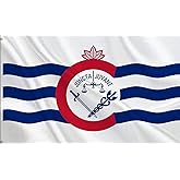 HVATLTL Cincinnati City Flag 4x6FT,Heavy Duty 100D Polyester Flag, Vivid Colors,City of Cincinnati Flags Banners with 2 Brass Grommets for Indoor Outdoor.