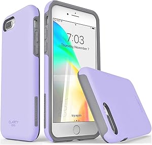 TEAM LUXURY iPhone 7 Plus case/iPhone 8 Plus case, [Clarity Series] Purple [G-II] Ultra Defender TPU + PC Shock Absorbent Protective Case - for Apple iPhone 7 Plus & 8 Plus 5.5