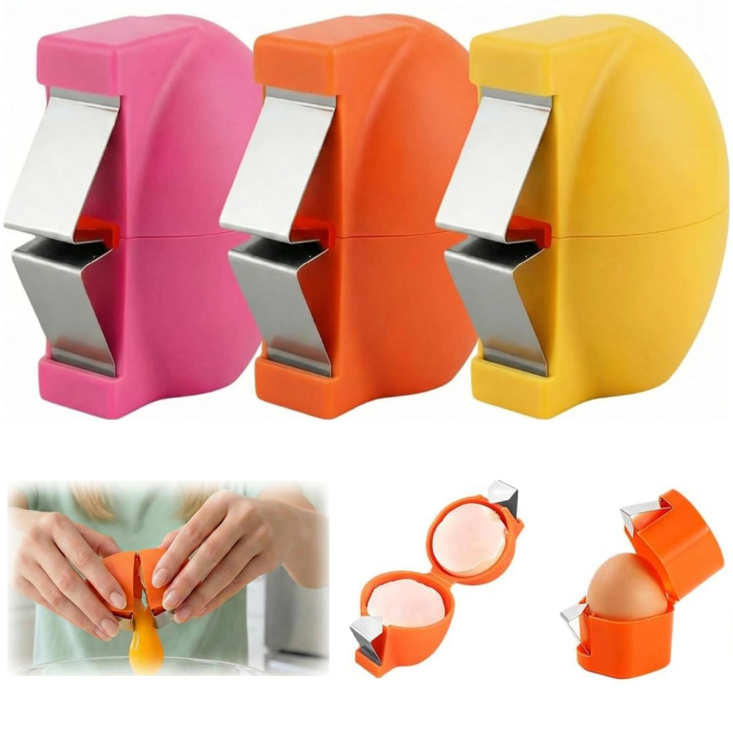 Photo 1 of Egg Shell Opener, Egg Separator Egg Cracker Egg Peeler for Raw Eggs, Hard Boiled Egg Peeler Tool for Cutting Eggs,Quickly Cutting Off Eggs Breaker Kitchen Gadgets for Cooking Bakery