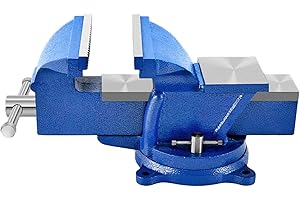 6" Heavy Duty Bench Vise, Pipe Vise Bench Vices with Anvil Swivel Table Top Clamp Locking Base, Double Swivel Rotating Vise H