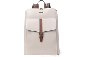 CLUCI Leather Laptop Backpack for Women 15.6 inch Computer Backpack Stylish Travel Backpack Purse for Women Work Daypack Bag 