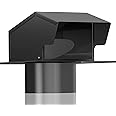 Hon&Guan 6 Inch Removable Roof Vents Roof Dryer Vent Cap for Houses Galvanized Steel 6 Inch Exhaust Vent for Ventilation System-with Damper, Black.
