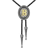 HUABOLA CALYN Bolo tie for Men, Western Cowboy Golden Alphabet Initial Letter ABCDJMR to Y Costume Bolo ties Neckties