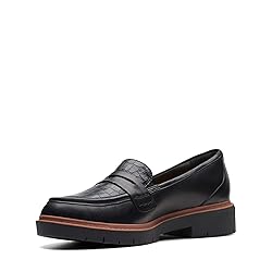 Clarks Women's Westlynn Ayla Loafer, Black Leather, 9