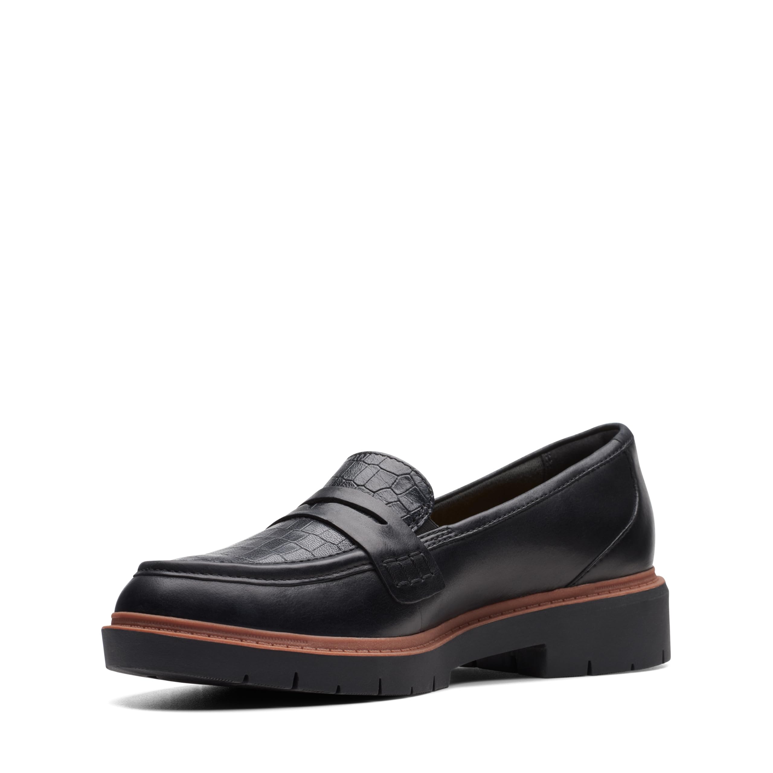 Clarks Women's Westlynn Ayla Loafer, Black Leather, 9