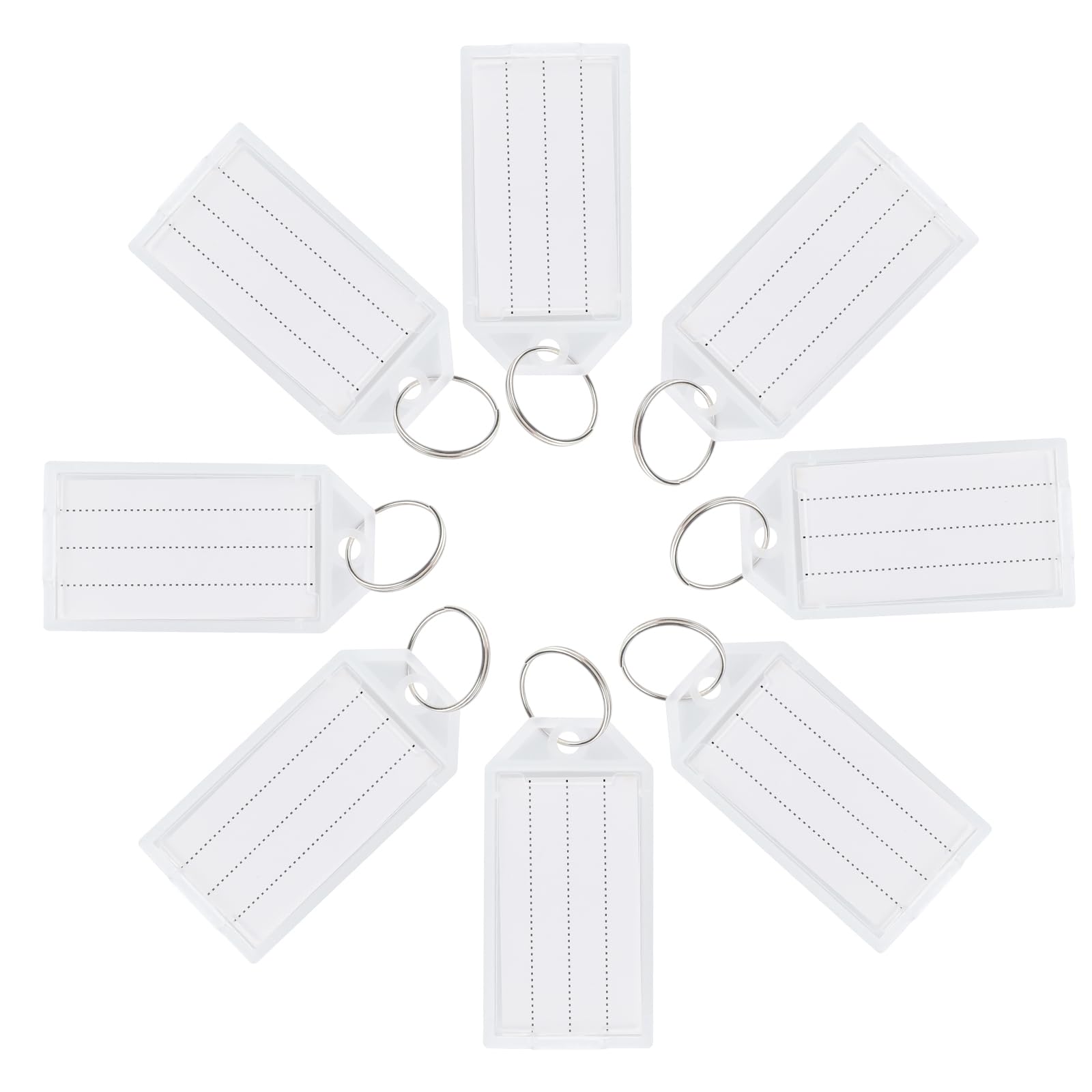 48 Piece Key Labels, 5.8 x 2.8 cm Key Labels Tags Labelable, White Plastic Key Tags, Key Tags for Labelling Keys, Luggage and Pets