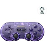 8Bitdo SN30 Pro Bluetooth Controller for Switch1/2,Windows, Crystal Purple | Compatible with macOS, Android, Steam Deck &amp; Raspberry Pi, Hall Effect Joystick Update, Rumble Vibration USB-C Cable Gamepad