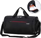 KASIBON Sports Gym Bag With Shoes Compartment Wet Pocket 35L Black view 2
