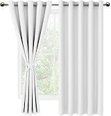 DWCN Greyish White Blackout Curtains 66x54 two panels with grommets