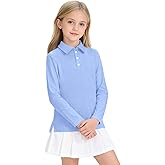 NUMYEAN Girls Uniform Shirts Long Sleeve Polo Shirt for Girls School Uniform Shirts Size 5-14 Years