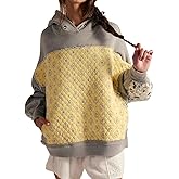 Lvpier Graphic Hoodies for Women Y2k Cute Flower Patchwork Long Sleeve Pullover Hoodies Preppy Quilted Sweatshirt Streetwear