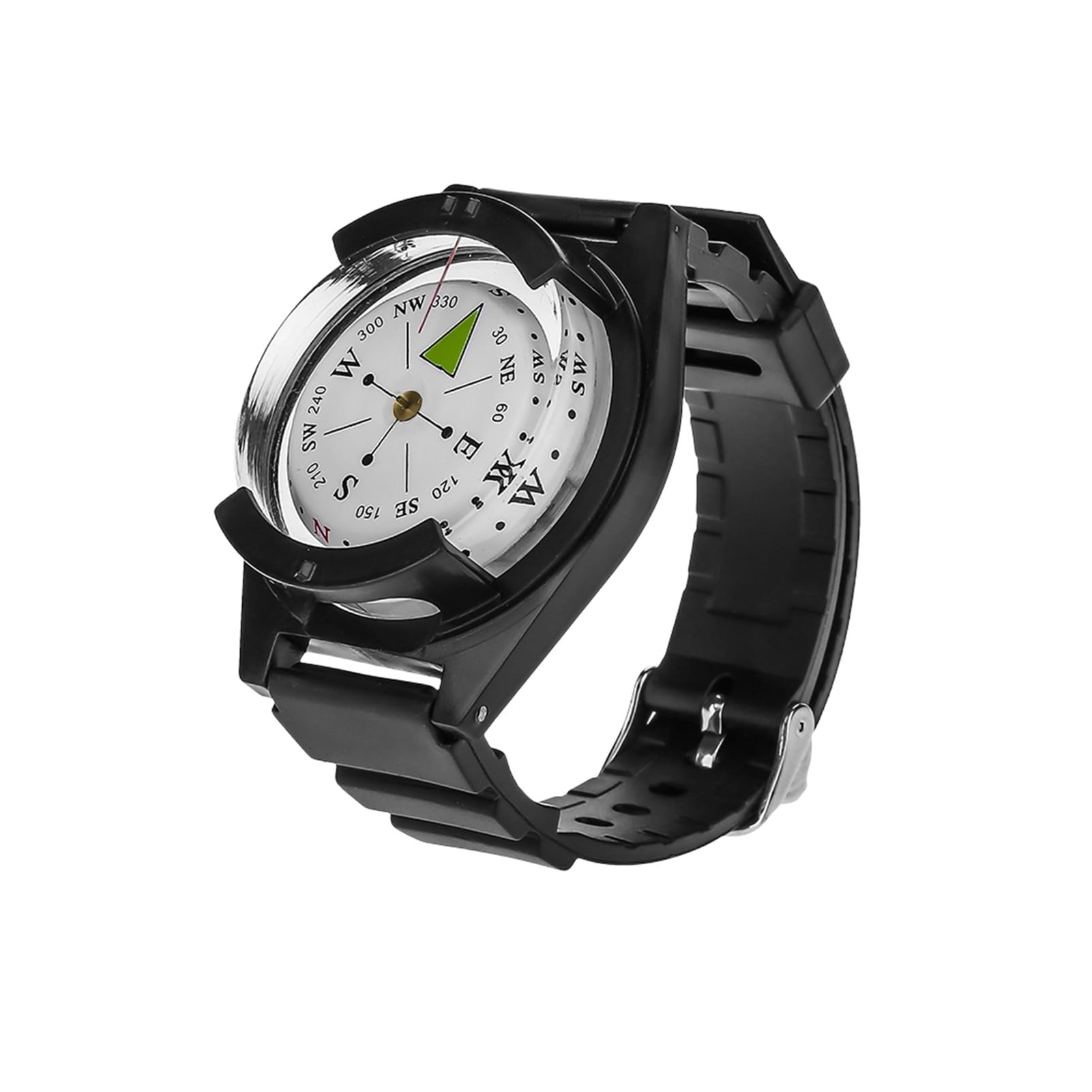 Wrist Compass, Outdoor Compass Watch with Glow in Dark Dial & Adjustable Rubber Strap for Hiking Camping, Survival Gear