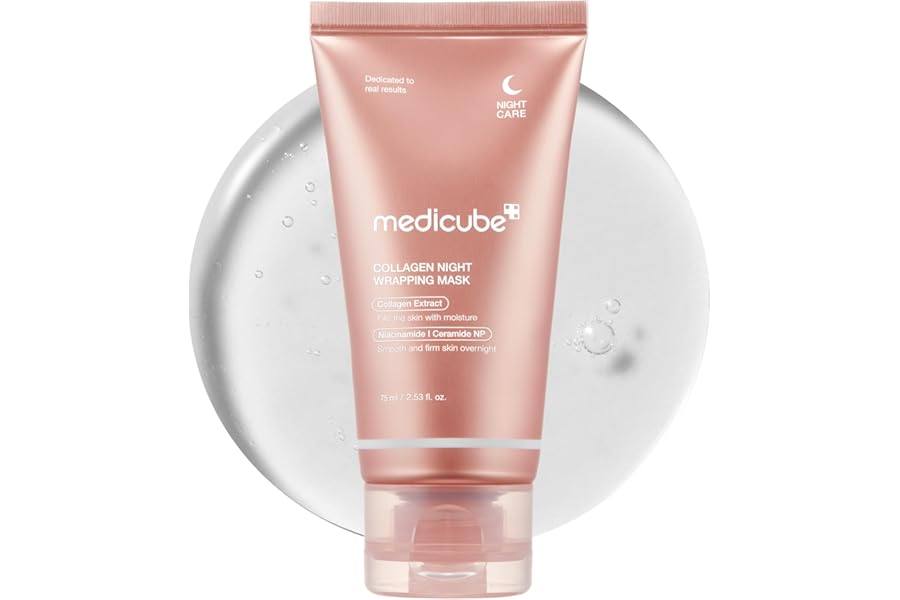 medicube Collagen Overnight Wrapping Peel Off Facial Mask Pack – Elasticity & Hydration Care, Reduces Sagging & Dullness – Hydrolyzed Collagen For Glowing Skin – Korean Skin Care, 2.53 fl.oz