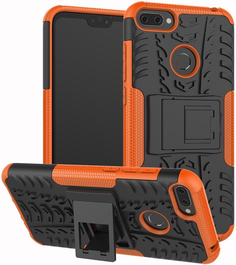 SOGOCOOL Huawei Honor 9i(9N) Case, Dual Layer Hybrid Shockproof Protective Rubber Hard TPU Cover for Huawei Honor 9i(9N) 5.84 Inch with Kickstand (Orange)