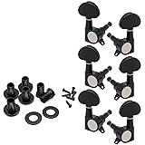 Hordion 6Pcs 3+3 Guitar Tuning Pegs, Chrome Guitar