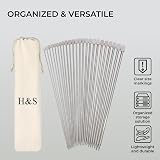 H&S 11 Pairs Stainless Steel Single-Pointed Knitting Needles Set 2.0–8.0mm view 3