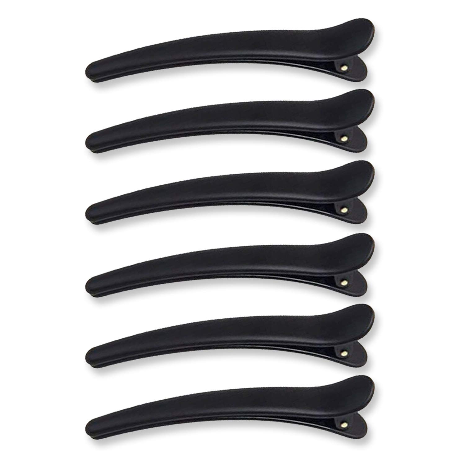 AKH® 6Pcs Sectioning Clips | Black Hair Sectioning Clamps Plastic Hair Grip Clips | Hairdressing Styling Salon Tool | UK