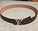 LV Designer Belt (Brown Leather/Gold Buckle) [34